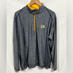 Nashville Predators Men’s XL 1/4 Zip Antigua Pullover Gray Sweatshirt